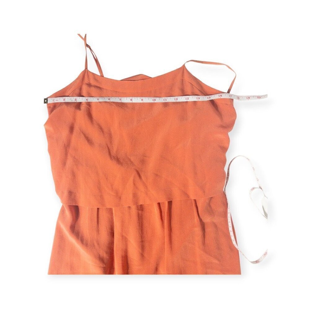 Madewell Orange 100% Silk Dress SZ 4 Cottagecore Slip - Picture 7 of 7